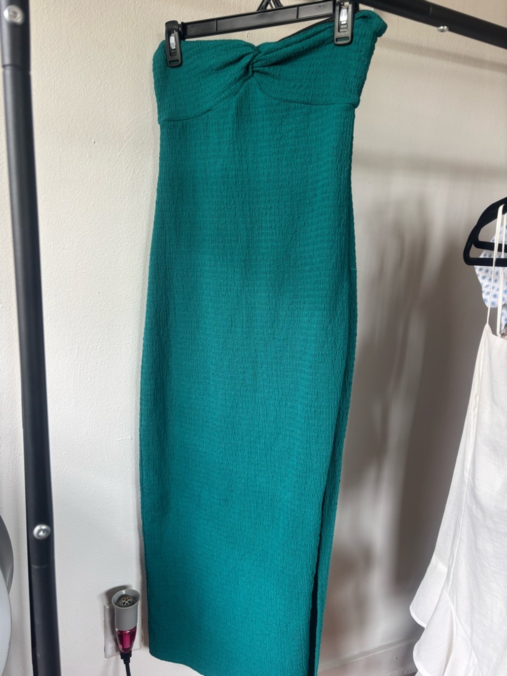 Wildflowers Strapless Teal Midi Dress